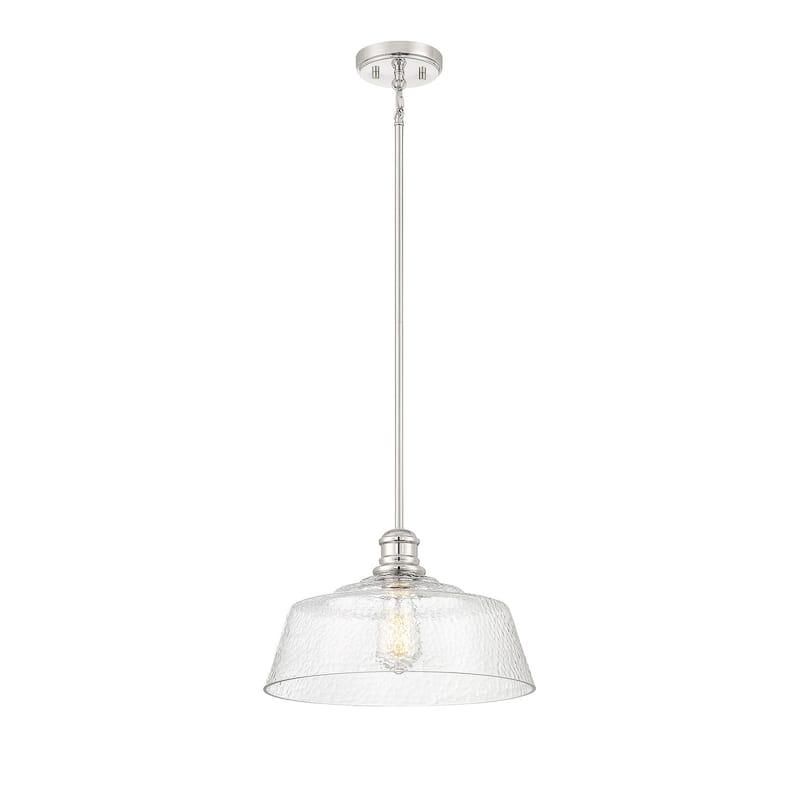 Bellevue SH23830 15" Wide Pendant with a patterned glass dome shade