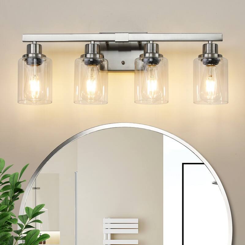Bathroom Vanity Light With Clear Glass Shades For Vanity Mirror, Bathroom, Or Hallway