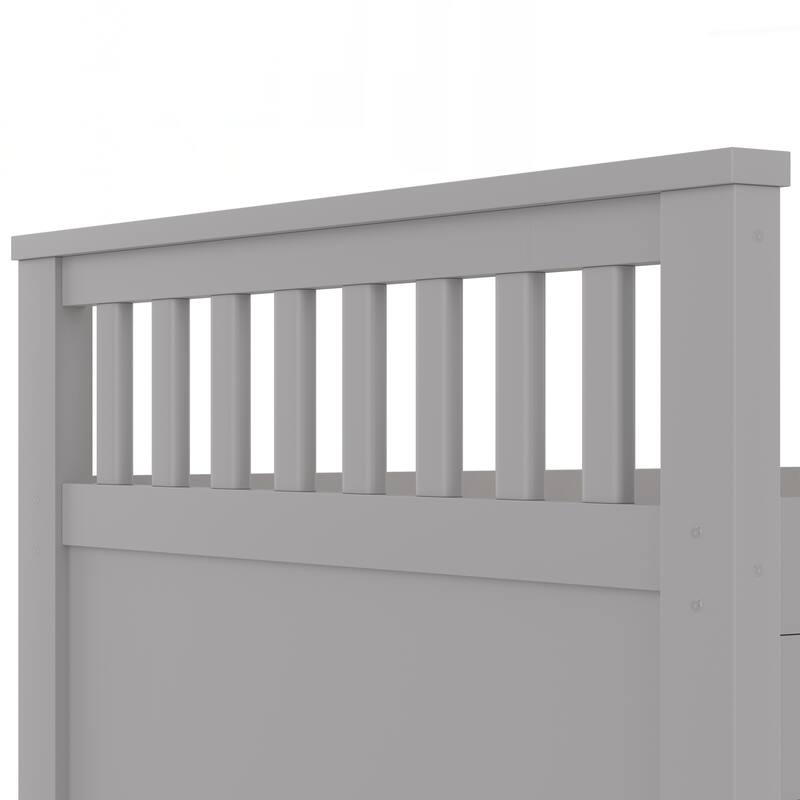 Twin Size Captain Platform Bed Frame with Storage Bookcases and Shelves