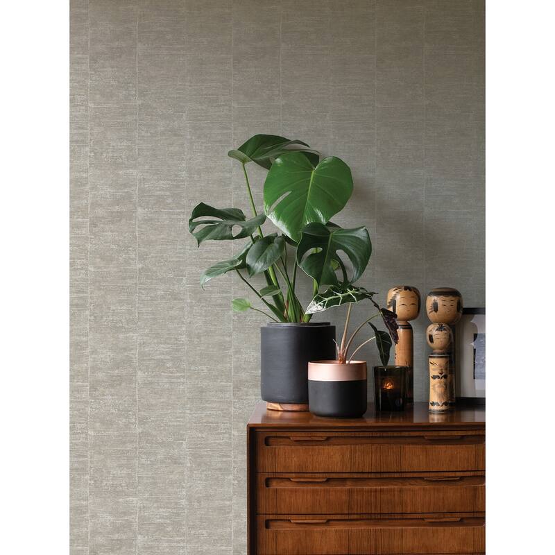 Advantage Aiko Silver Stripe Wallpaper - 20.9in x 396in x 0.025in - 20.9in x 396in x 0.025in