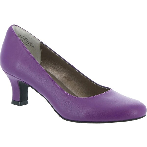 purple wide width heels