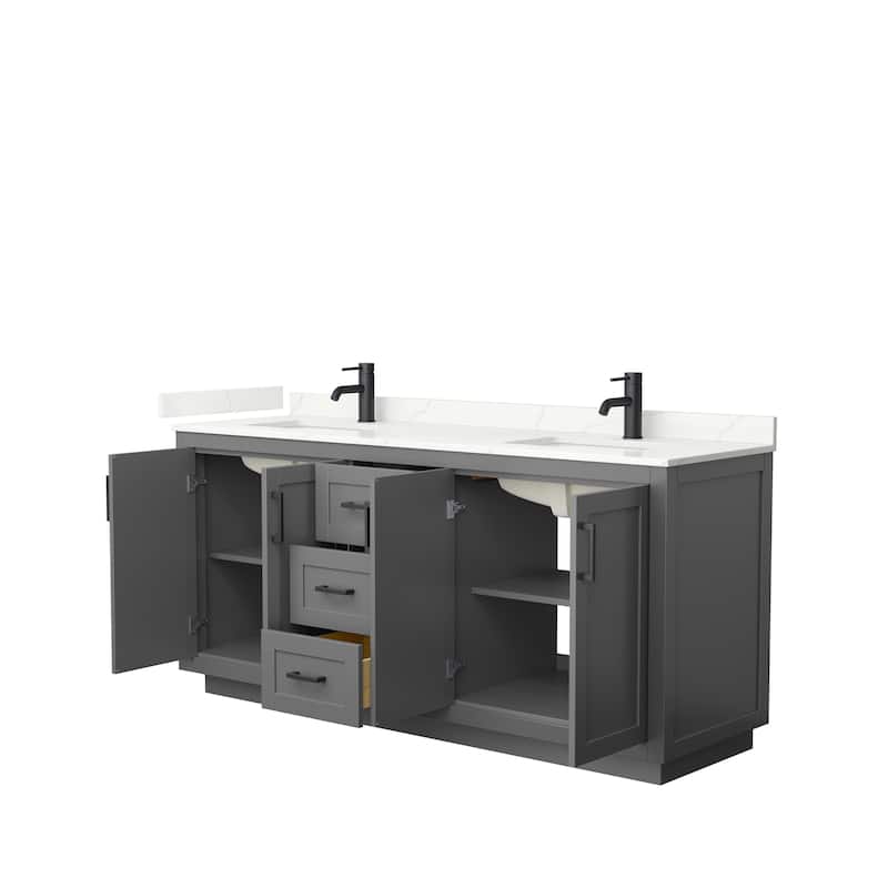 Miranda 72-inch Double Vanity, Quartz Top