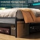 preview thumbnail 58 of 94, Farmhouse Wood Platform Bed Frame with Charged Station and LED Lights