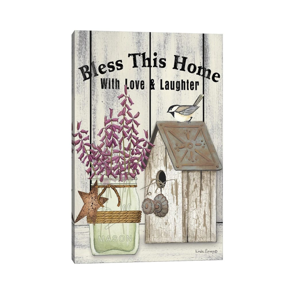 iCanvas "Bless This Home" by Linda Spivey Canvas Print