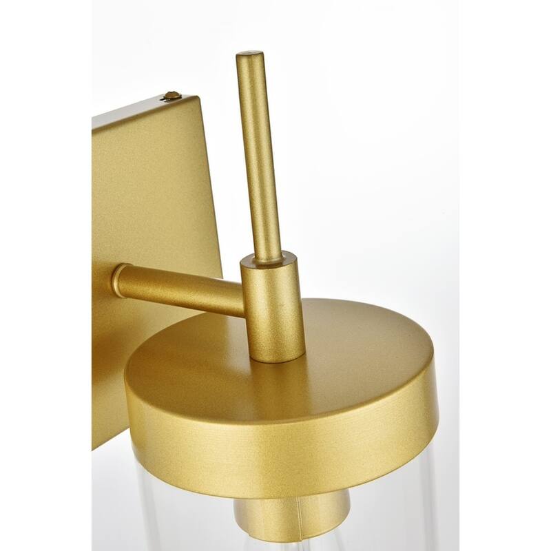 Bento 1 Light Black and Clear Bath Sconce