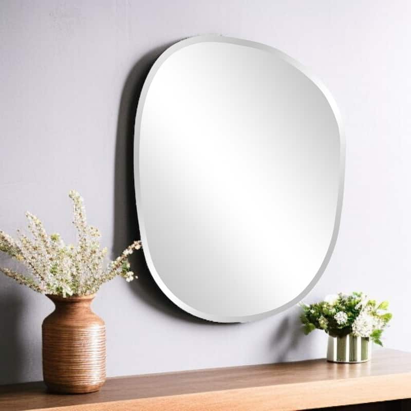 HomeRoots 24" Abstract Unframed Accent Mirror - 24" H x 18" W - 24" H x 18" W - Mirrored