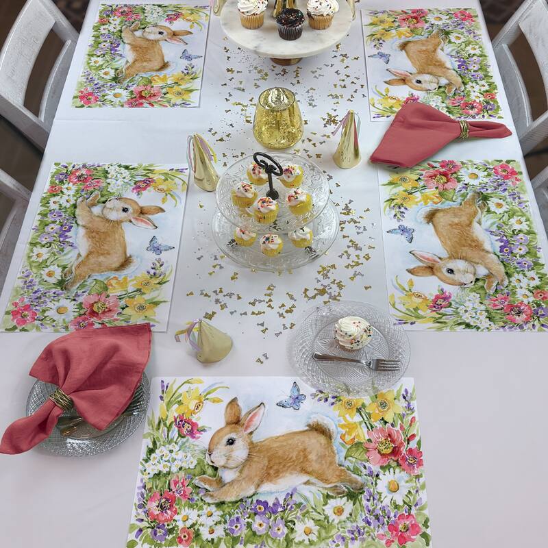 Spring Jump 24 Sheet Reusable Premium Paper Stock Placemats in Resealable Storage Bag Made in The USA 17" x 11"