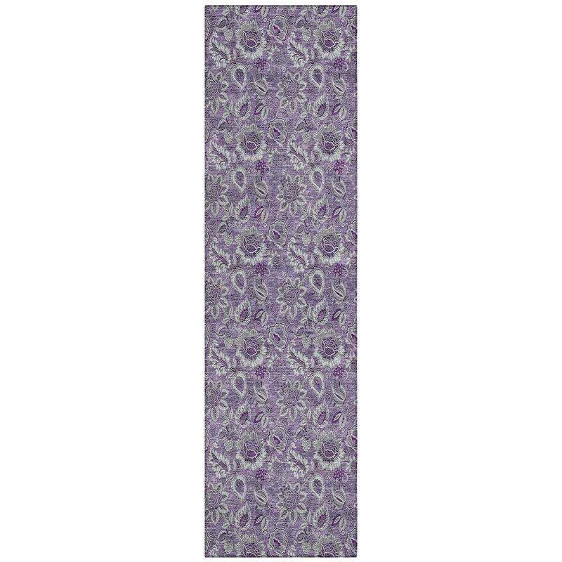 Machine Washable Indoor/ Outdoor Chantille Floral Rug
