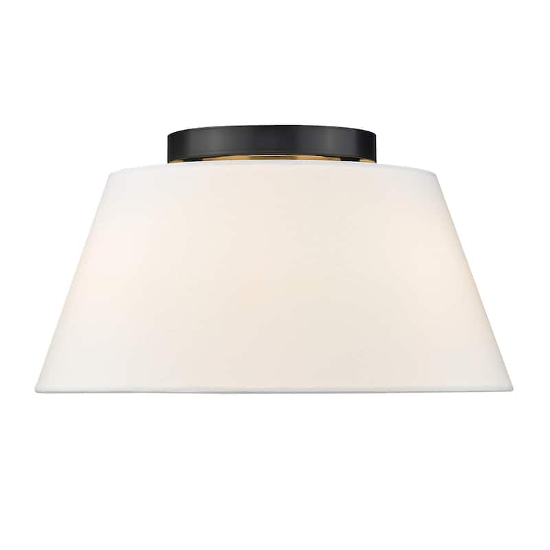 Golden Lighting Penn 3-light Flush Mount in Matte Black