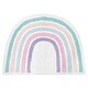 preview thumbnail 1 of 0, Pastel Rainbow Collection Accent Floor Rug (2'5" x 1'8") - Blush Pink, Purple, Teal, Blue and White - 2' x 3'