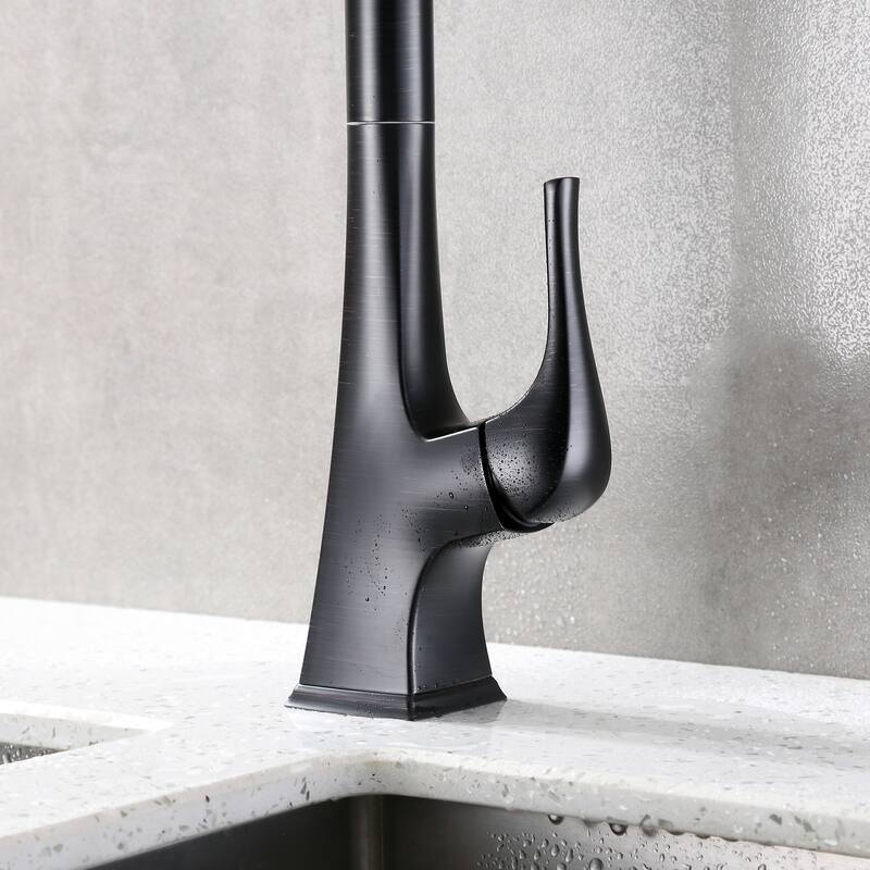 Luxier KTS20 Single Handle Pull Down Sprayer Kitchen Faucet