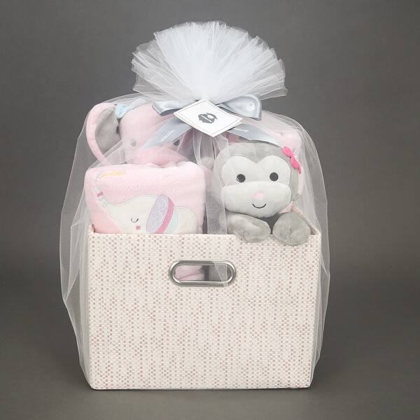 slide 2 of 9, Bedtime Originals 5-Piece Pink Baby Gift Basket Baby Shower/Newborn Welcome Home Gift