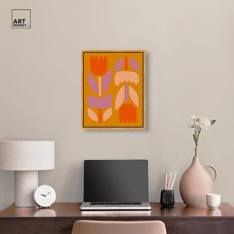 Tulips in Ochre Land Canvas by Art Remedy