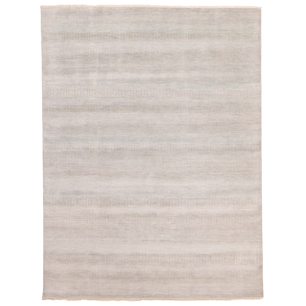 ECARPETGALLERY Hand-knotted Finest Silk Shadow Aqua Silk, Wool Rug - 8'0 x 10'3