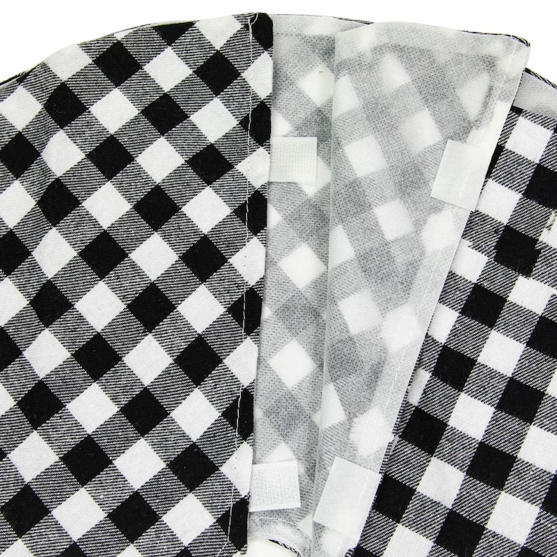 20" White and Black Buffalo Plaid Mini Christmas Tree Skirt - 20