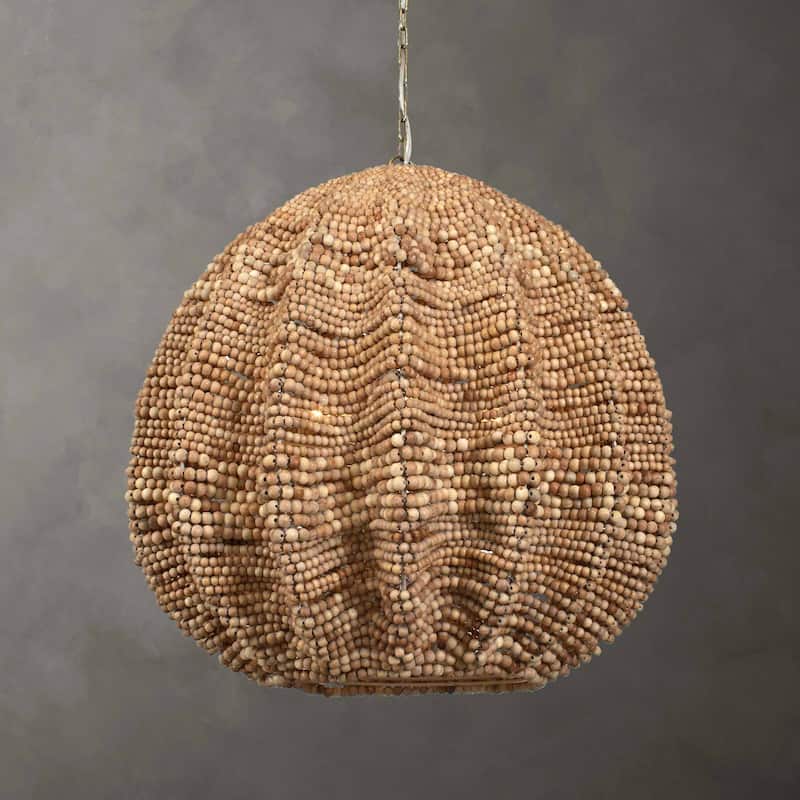 Uttermost Kauri 5 Light Wooden Bead Pendant - N/A