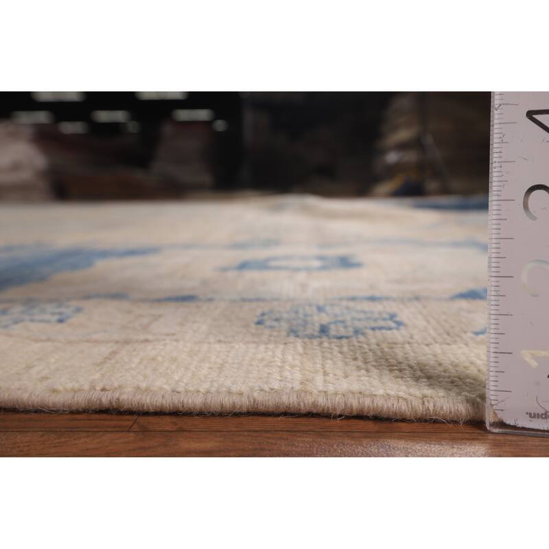 Vegetable Dye Oushak Oriental Large Rug Handmade Yellow Wool Carpet - 10'1"x 13'6"