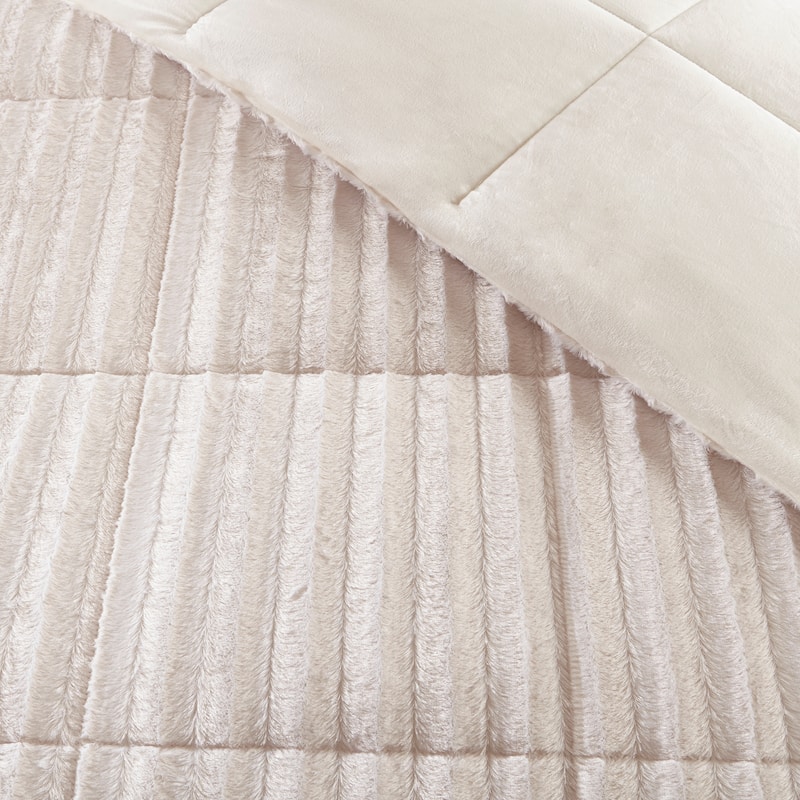 Madison Park York Faux Fur Comforter Mini Set