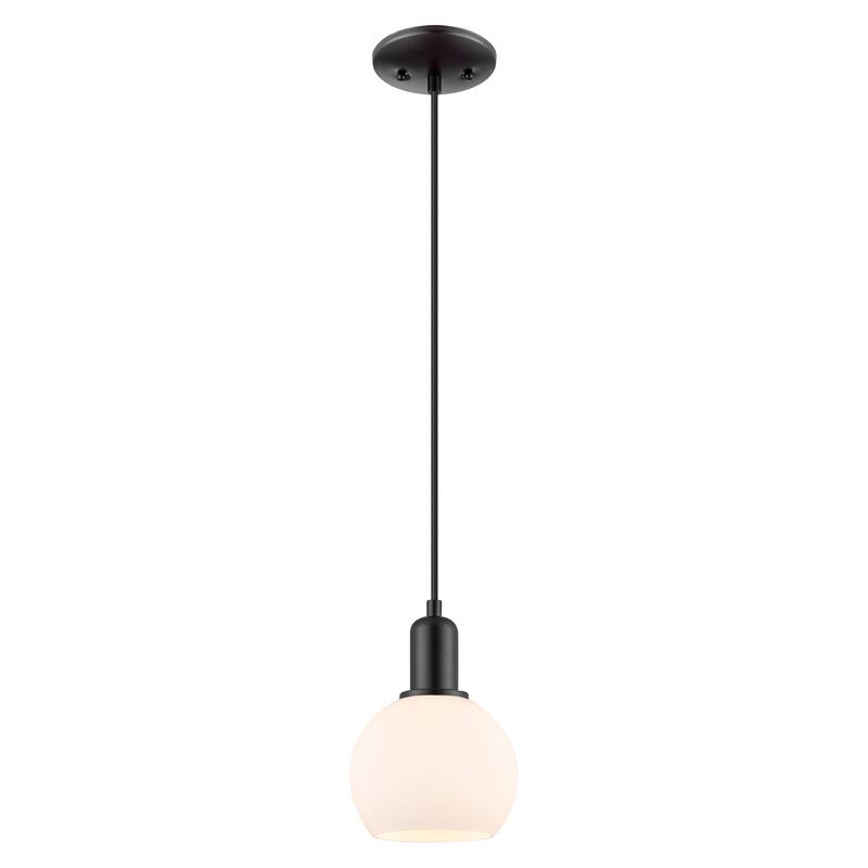 Innovations Lighting Endless Possibilities Arcadia - Athens - 1 Light 6" Cord Hung Mini Pendant - Matte White/Matte Black