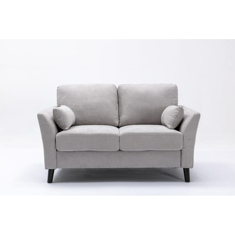 57" Light Gray Woven Fabric Loveseat