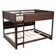 preview thumbnail 8 of 16, Queen Over Queen Bunk Bed with Built-in Storage Cabinets, Charging Station, Ladder & Safety Guardrails, Brwon