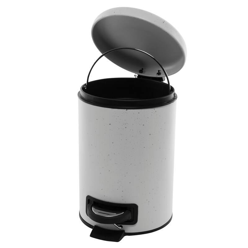 Elle Décor 2 Pack Speckled Design 3 Liter Step Bin with Lid Trash Can