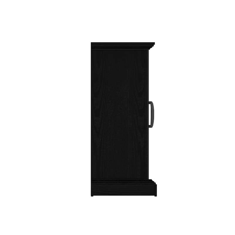 duraflame® Electric Fireplace Media Mantel for TVs up to 65 inches and Storage Cabinets, Black Embossed Ash