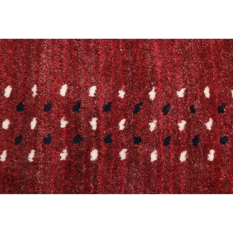 ECARPETGALLERY Hand Loomed Kashkuli Gabbeh Burgundy Wool Rug - 3'2 x 4'9