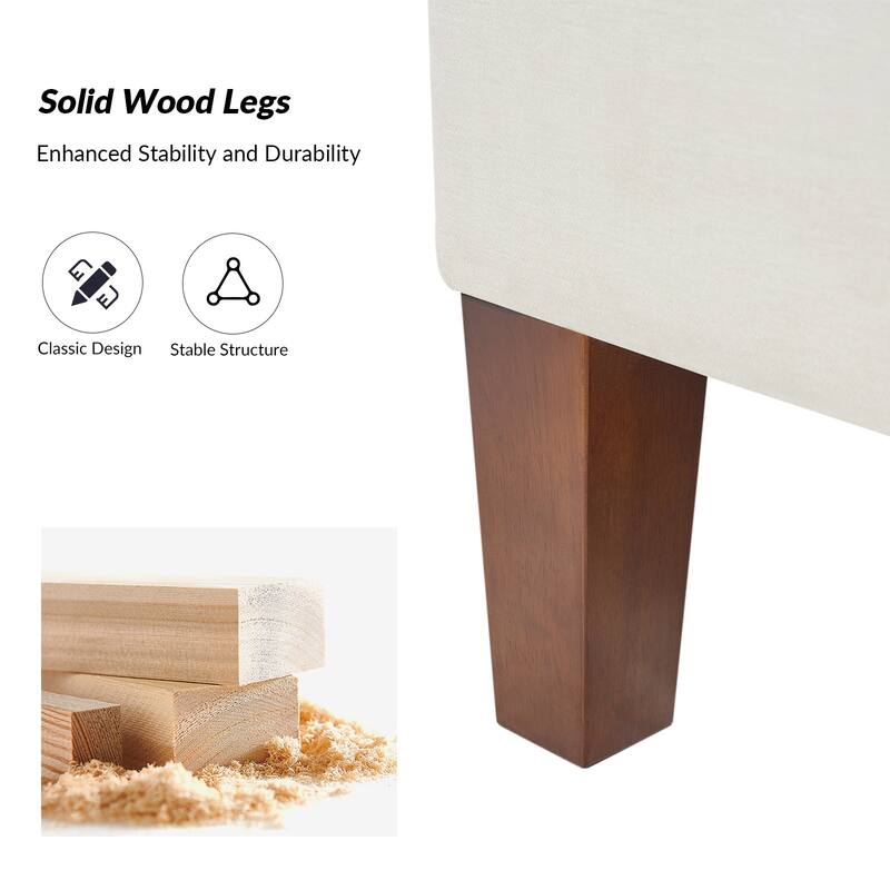 Clara Storage Bench with Solid Wood Legs by HULALA HOME