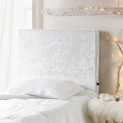 Rainha® Memory Foam Cushioned Dorm Headboard - Velvet Crush - Ice White by DormCo