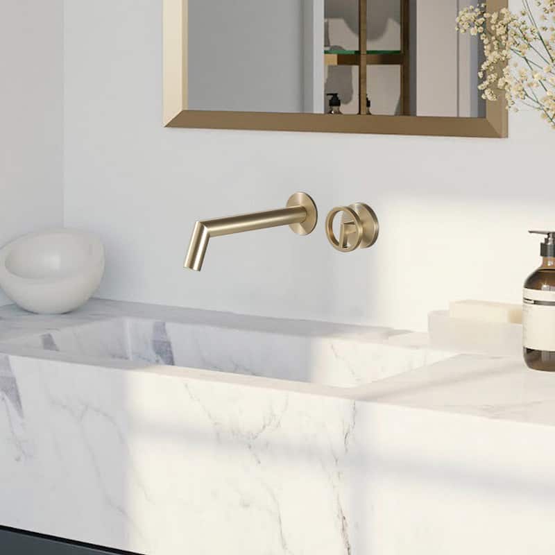 Solid Brass Single Handle Or Double Handle Wall Mounted Bathroom Faucet