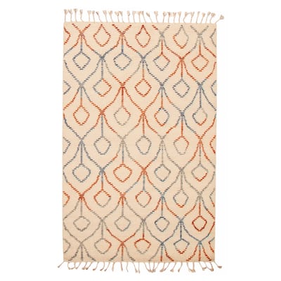 ECARPETGALLERY Hand-knotted Tangier Cream Wool Rug - 5'2 x 8'2