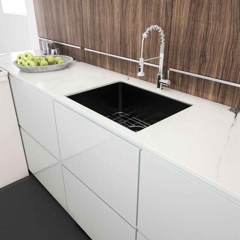 Farmhouse Undermount Stainless Steel Kitchen Sink in Matte Black - 23-in L x 18-in W x 10-in H