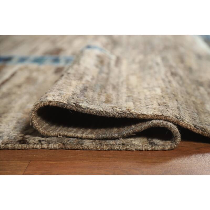Geometric Moroccan Rug Hand-Knotted Bedroom Wool Carpet - 5'3" x 6'5"