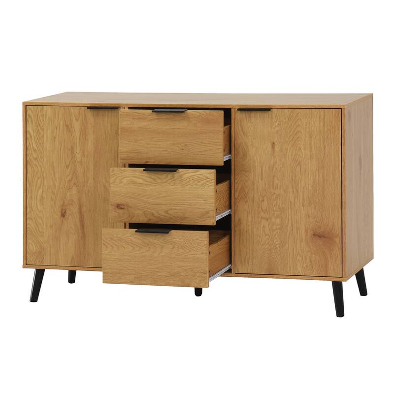 Sideboard Buffet Cabinet with 3 Drawers and 2 Doors
