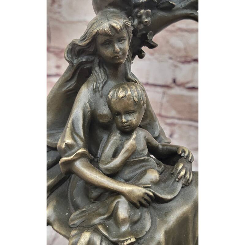 Signed Original Milo Mother Holding Baby Boy Maternity Bronze Sculpture Art