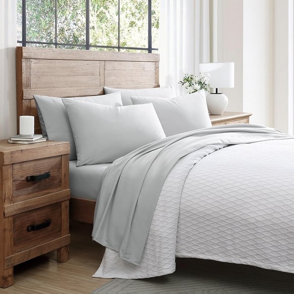 Tahari Home Solid Soft Brushed Microfiber 6Piece Bed Sheet Set Bed