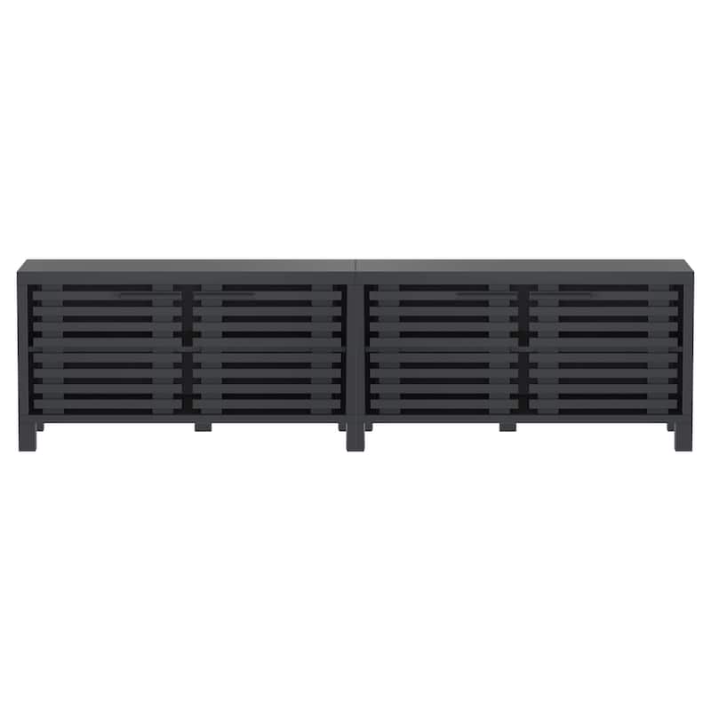 77" Modern Black Storage Media Console TV Stand for TVs up to 85"