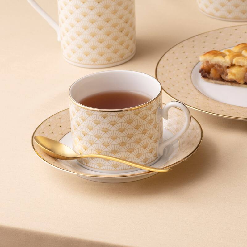 Trocadero Gold Set Of 4 Saucers, 6"