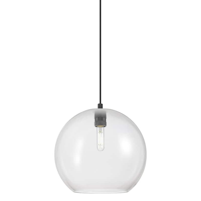 Innovations Lighting 434-1P-12-12 Crown Point Pendant Crown Point 12" - Matte Black / Clear