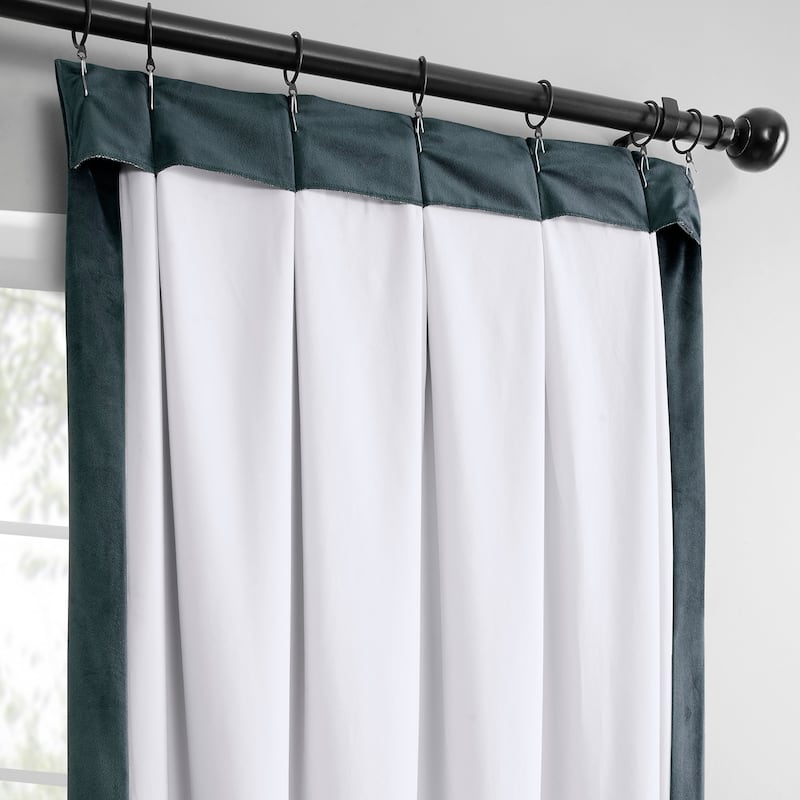 Exclusive Fabrics French Pleat Heritage Plush Velvet Room Darkening Curtains For Bedroom & Living Room Curtains (1 Panel)