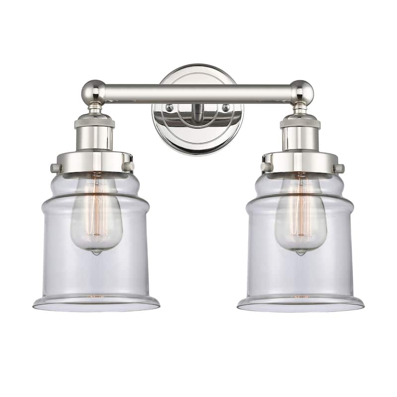 Innovations Lighting 616-2W-13-15 Canton Vanity Canton 2 Light 15" - Polished Nickel / Clear