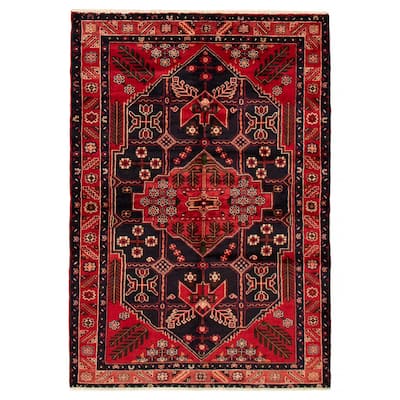 ECARPETGALLERY Hand-knotted Anadol Navy Wool Rug - 4'11 x 7'2
