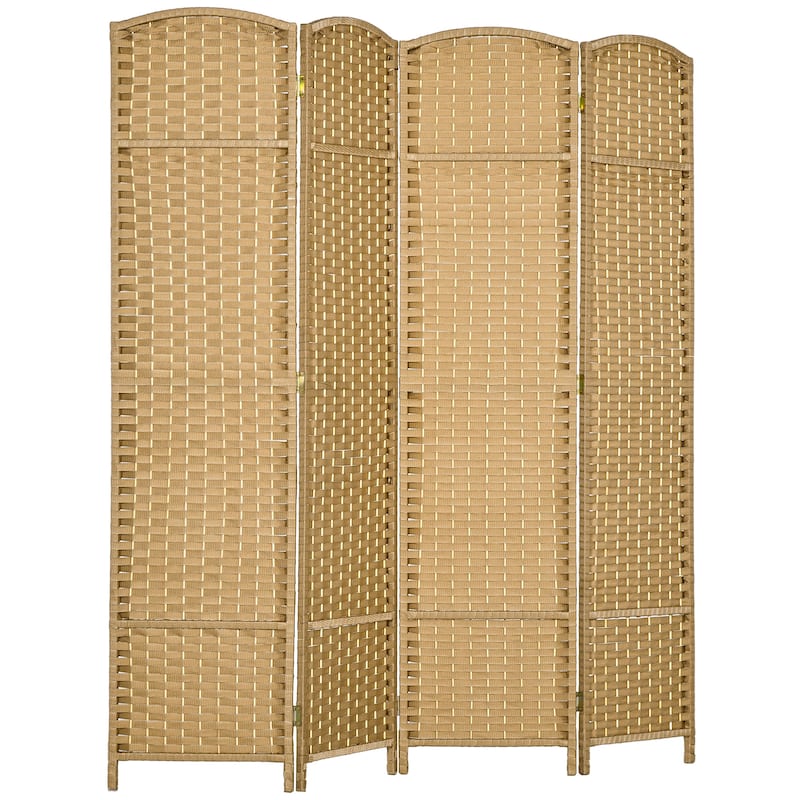 HOMCOM Room Divider, 4 Panel Folding Privacy Screen, 5.6' Tall Freestanding Partition