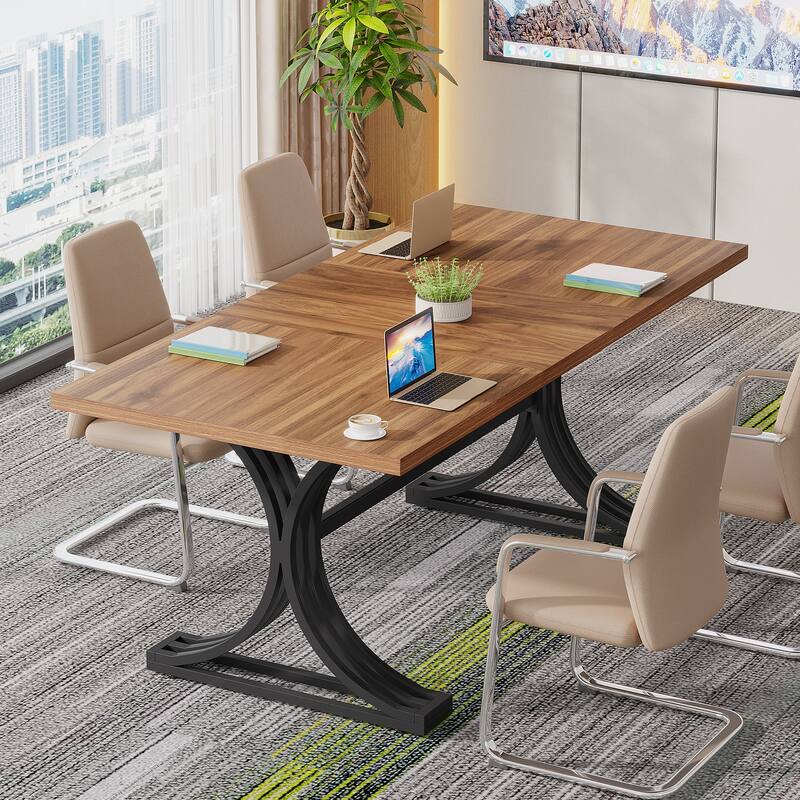 Modern 5FT Wood Metal Conference Meeting Table for 4 People