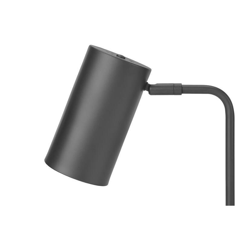 Lighting, 18"h, Table Lamp, Usb Port Included, Grey Metal, Grey Shade, Modern