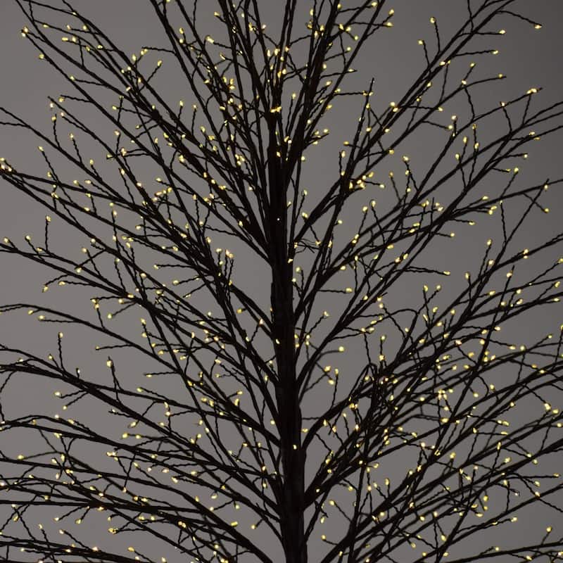 6.75' Pre-Lit Micro Dot Black Artificial Tree, LED Warm White Lights