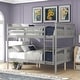 preview thumbnail 31 of 36, Full Over Full Bunk Bed with Ladder, Solid Wood Bunk Bed Frame with Safety Guardrail for Teens/Adults, Convertible into Two Beds
