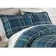 preview thumbnail 4 of 13, Vilano Ultra-Soft Plaid 3-piece Duvet Cover and Sham Set Blue - Full - Queen