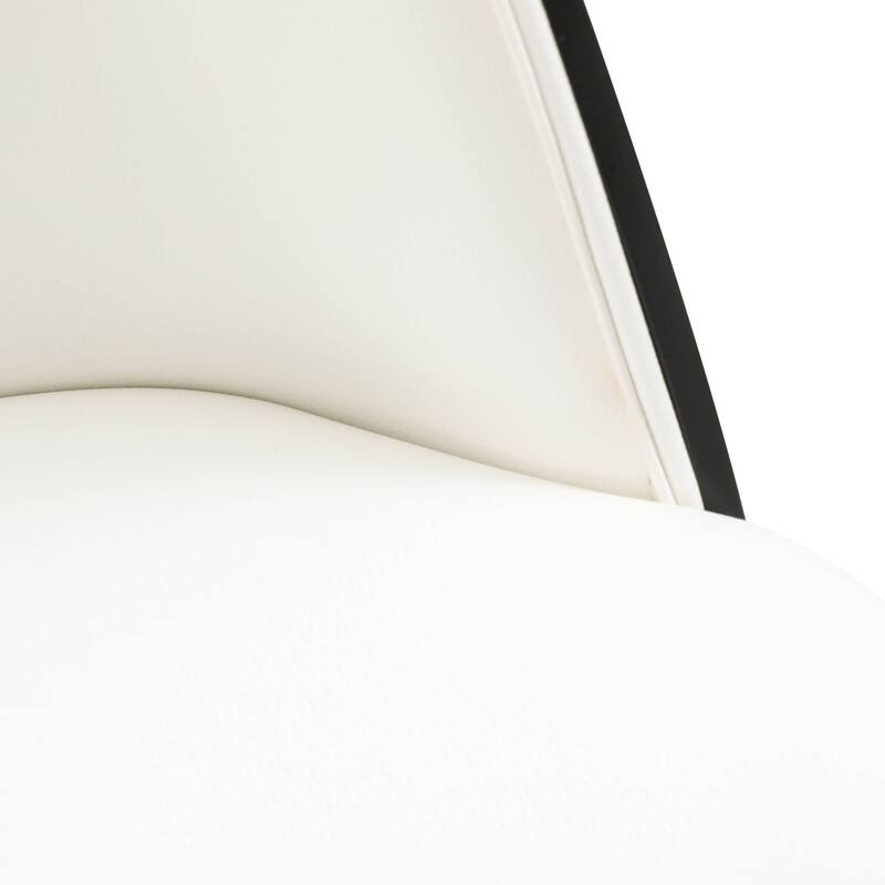 LeisureMod Tule Dining Chair with Upholstered Seat and White Steel Frame, Set of 2